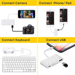 ZS-S1827 4-in-1 SDカード + TFカード + 8ピン充電 + USBインターフェース から 8ピンインターフェース カメラリーダーアダプター 全iOSシステム対応