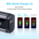 Portable QC3.0 18W USB Port Universal Quick Charging Charger, US Plug, US Plug