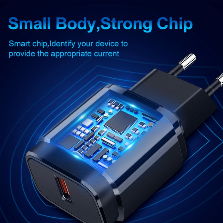 ポータブル QC3.0 18W USBポート 汎用急速充電器 EUプラグ EUプラグ