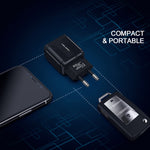 ポータブル QC3.0 18W USBポート 汎用急速充電器 EUプラグ EUプラグ