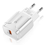 ポータブル QC3.0 18W USBポート 汎用急速充電器 EUプラグ EUプラグ