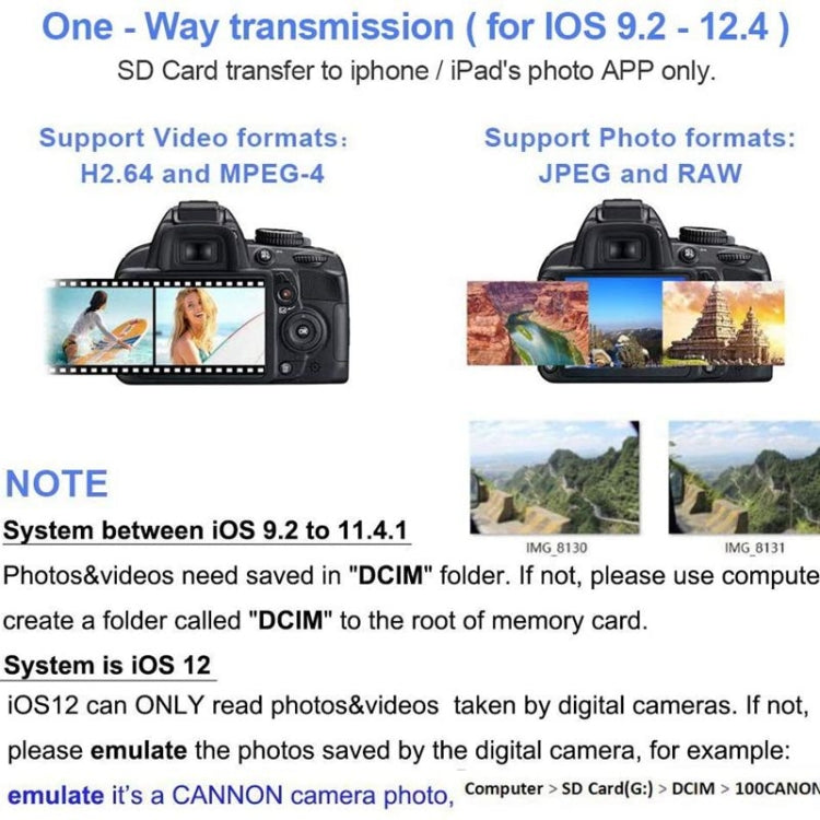 ZS-KL21810 8ピンからSDカード カメラカードリーダーアダプター、全iOSシステム対応、SDカードスロット付き