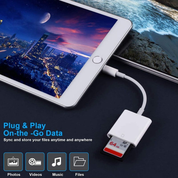 ZS-KL21810 8ピンからSDカード カメラカードリーダーアダプター、全iOSシステム対応、SDカードスロット付き