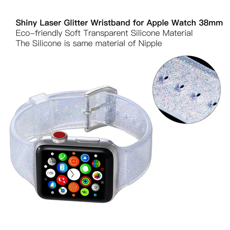 Apple Watch Series 5 & 4 44mm / 3 & 2 & 1 42mm グリッター シリコンストラップ用
