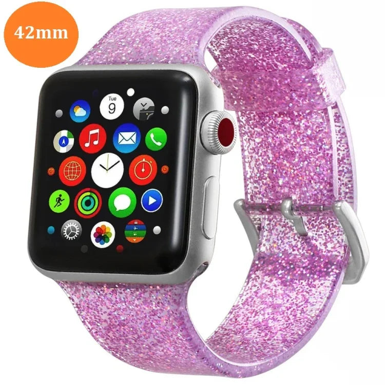 Apple Watch Series 5 & 4 44mm / 3 & 2 & 1 42mm グリッター シリコンストラップ用