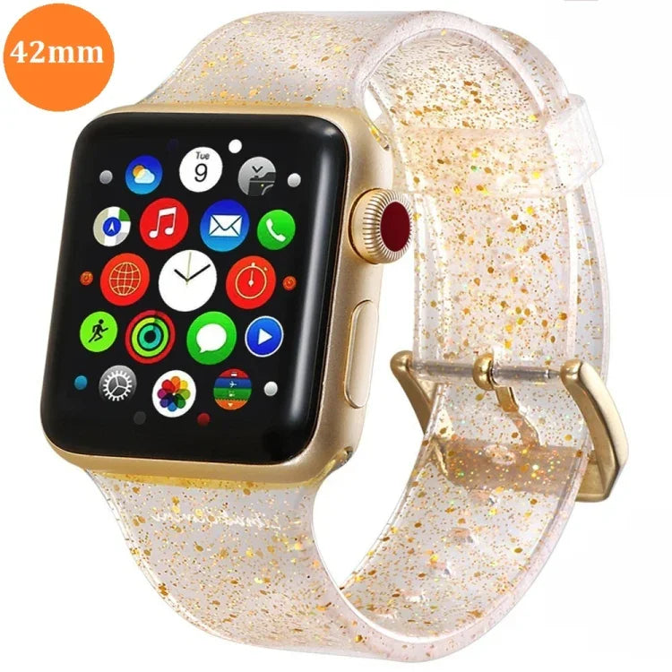 Apple Watch Series 5 & 4 44mm / 3 & 2 & 1 42mm グリッター シリコンストラップ用