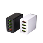 2 in 1 1m USB to 8ピンデータケーブル + 30W QC 3.0 4 USBインターフェース モバイルフォン タブレット PC ユニバーサルクイックチャージャー トラベルチャージャーセット、USプラグ、8ピンセット USプラグ