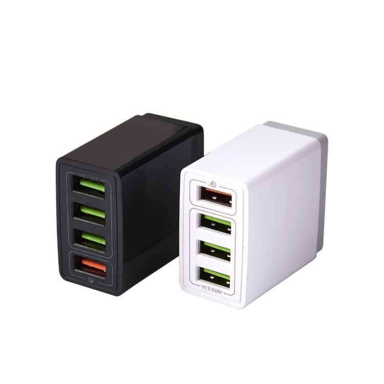 2 in 1 1m USB to 8ピンデータケーブル + 30W QC 3.0 4 USBインターフェース モバイルフォン タブレット PC ユニバーサルクイックチャージャー トラベルチャージャーセット、USプラグ、8ピンセット USプラグ