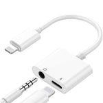 ZS-KL21804 2in1 8ピン to 3.5mm オーディオ＋8ピン充電インターフェース、イヤホンアダプター、全iOSシステム対応、8ピン＋3.5mm