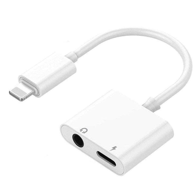 ZS-KL21804 2in1 8ピン to 3.5mm オーディオ＋8ピン充電インターフェース、イヤホンアダプター、全iOSシステム対応、8ピン＋3.5mm