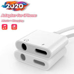 ZS-KL21804 2in1 8ピン to 3.5mm オーディオ＋8ピン充電インターフェース、イヤホンアダプター、全iOSシステム対応、8ピン＋3.5mm