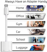 ZS-KL21804 2in1 8ピン to 3.5mm オーディオ＋8ピン充電インターフェース、イヤホンアダプター、全iOSシステム対応、8ピン＋3.5mm