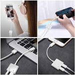 ZS-KL21804 2in1 8ピン to 3.5mm オーディオ＋8ピン充電インターフェース、イヤホンアダプター、全iOSシステム対応、8ピン＋3.5mm