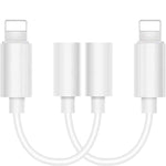 Zs-kl21836 2個セット 8ピン to 3.5mm イヤホンアダプター オーディオアダプター、全iOSシステム対応