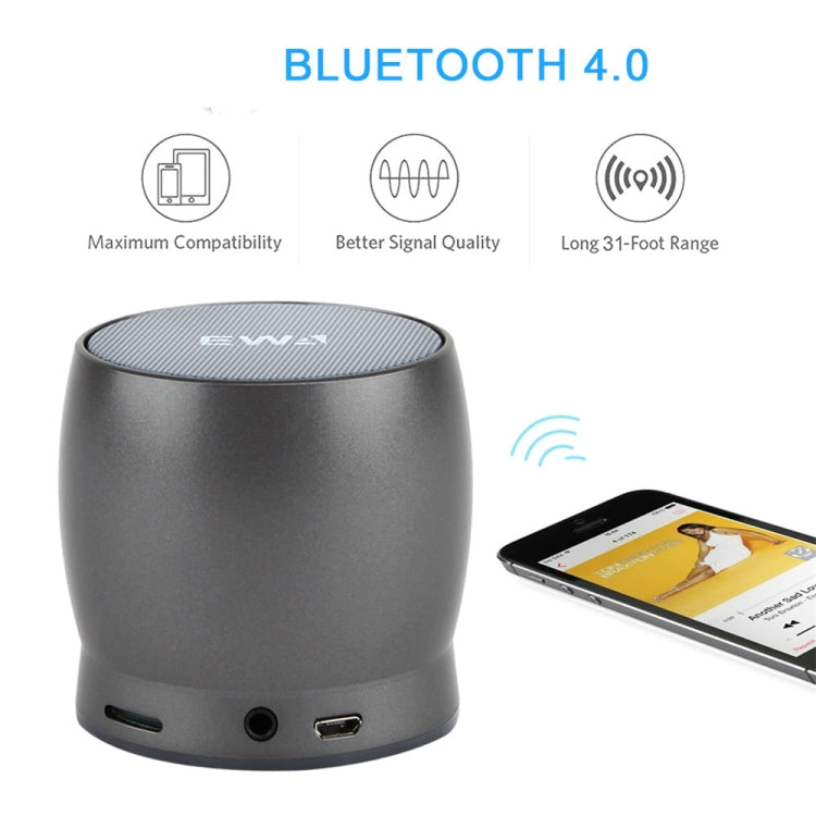 EWA A150 ポータブルミニBluetoothスピーカー ワイヤレスハイファイステレオ 強力バスミュージックブームボックス メタルサブウーファー マイクロSDカード＆3.5mm AUX対応