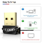 EDUP EP-AC1651 USB WiFiアダプター 650Mbps デュアルバンド 5G/2.4GHz 外付け無線ネットワークカード WiFiドングルレシーバー ノートパソコン用 Windows MacOS対応