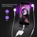 ZS-S1802 2 in 1 8ピンオス to 8ピン充電＋8ピンオーディオメスコネクターイヤホンアダプター、通話＆ワイヤーコントロール対応、全iOSシステム対応