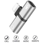 Zs-18182 2個セット 2-in-1 8ピンオス to 8ピン充電＋8ピンオーディオメスコネクターイヤホンアダプター、通話＆音量調整対応、iOS 13システム対応