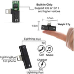 Zs-18182 2個セット 2-in-1 8ピンオス to 8ピン充電＋8ピンオーディオメスコネクターイヤホンアダプター、通話＆音量調整対応、iOS 13システム対応