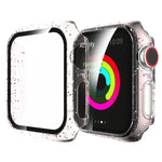Apple Watch Series 4/5/6 & SE 1/2/3 44mm グリッターパウダー PC + 強化ガラススクリーンフィルム一体型ケース
