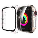 Apple Watch Series 4/5/6 & SE 1/2/3 44mm グリッターパウダー PC + 強化ガラススクリーンフィルム一体型ケース