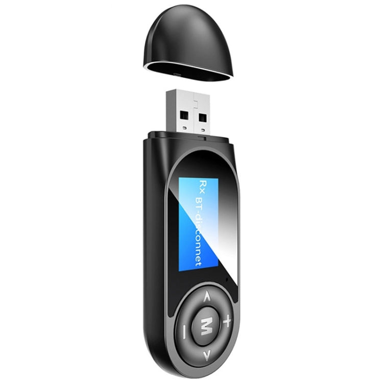 T13 Bluetooth 5.0 ドライバーフリー USB Bluetoothレシーバー＆送信機 スクリーン付き