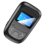 T14 2in1 Bluetoothアダプター 車載ハンズフリー通話 Bluetoothレシーバー送信機 LCDデジタルディスプレイ付き、T14