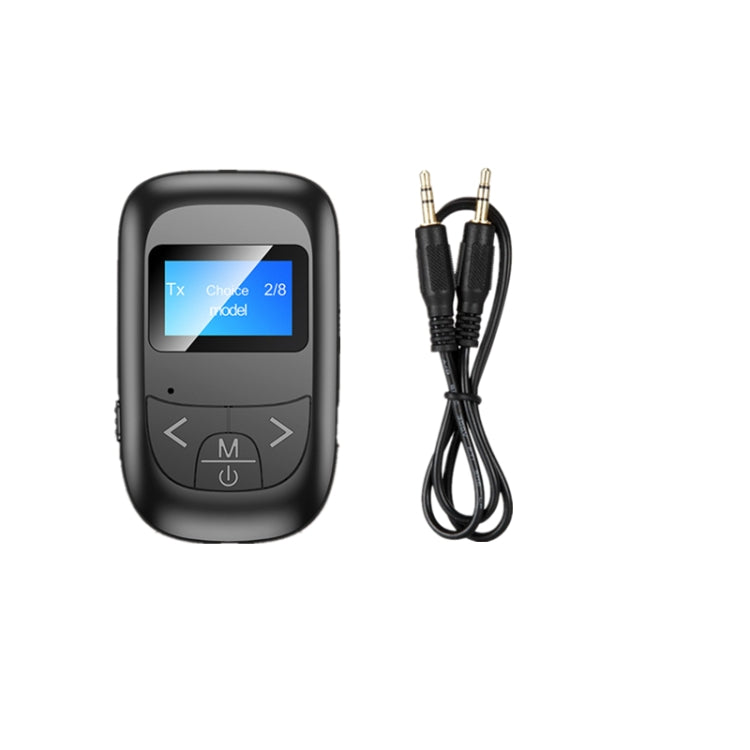 T14 2in1 Bluetoothアダプター 車載ハンズフリー通話 Bluetoothレシーバー送信機 LCDデジタルディスプレイ付き、T14