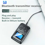 T15 2in1 Bluetooth 5.0 ミュージックレシーバー送信機 スクリーン付き、T15