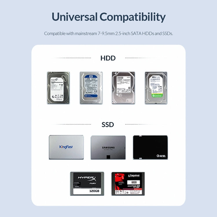 ORICO 2526C3 2.5インチ USB-C / Type-C ポータブルハードドライブエンクロージャー