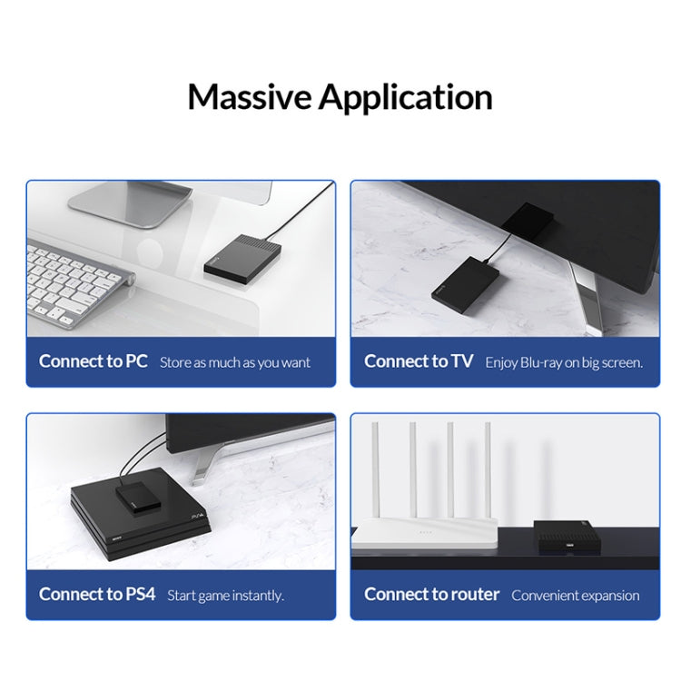 ORICO 2526C3 2.5インチ USB-C / Type-C ポータブルハードドライブエンクロージャー