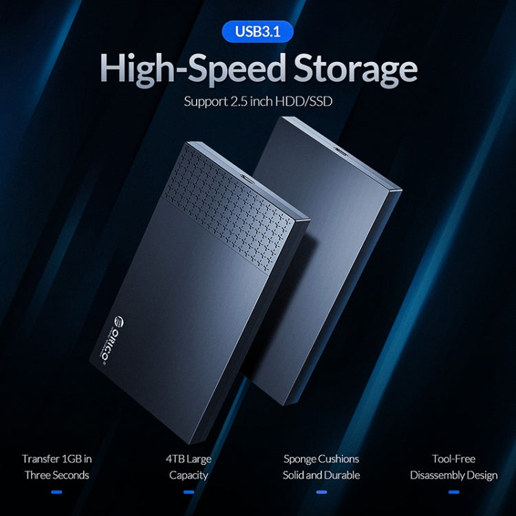 ORICO 2526C3 2.5インチ USB-C / Type-C ポータブルハードドライブエンクロージャー