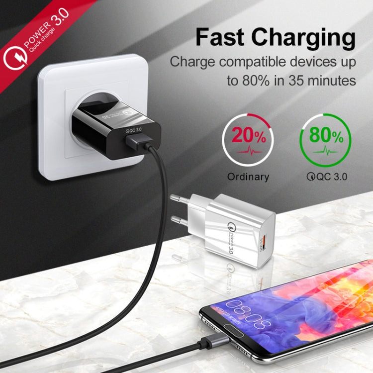 ミニ QC3.0 USB 18W 携帯電話 タブレット 汎用高速充電器 USプラグ USプラグ