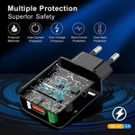 ミニ QC3.0 USB 18W 携帯電話 タブレット 汎用高速充電器 USプラグ USプラグ