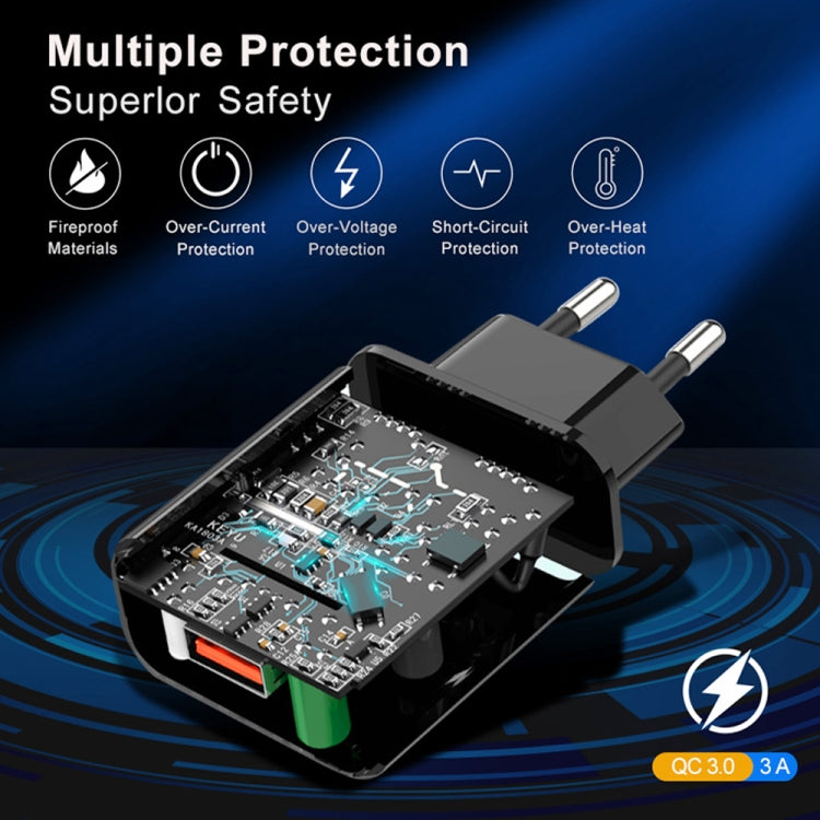 ミニ QC3.0 USB 18W 携帯電話 タブレット 汎用高速充電器 USプラグ USプラグ