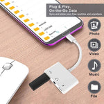 3-in-1 USB-C OTGアダプター 3.5mmヘッドホンジャック付き、iPad ProおよびType-Cジャック搭載スマホ対応、3-in-1
