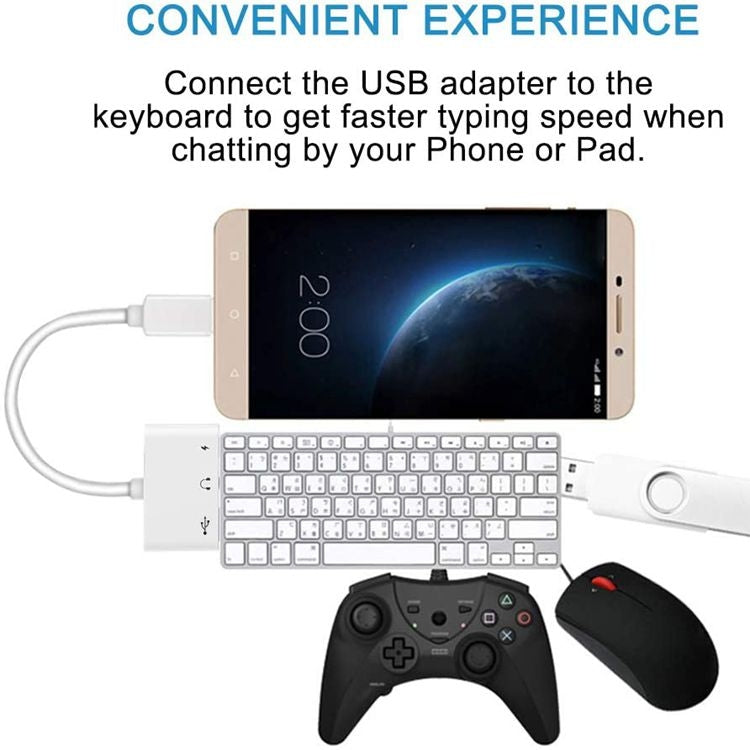 3-in-1 USB-C OTGアダプター 3.5mmヘッドホンジャック付き、iPad ProおよびType-Cジャック搭載スマホ対応、3-in-1