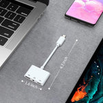 3-in-1 USB-C OTGアダプター 3.5mmヘッドホンジャック付き、iPad ProおよびType-Cジャック搭載スマホ対応、3-in-1