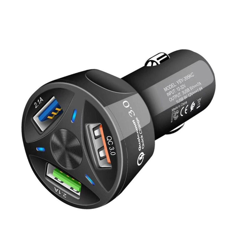 QC3.0 3 USB 35W High Power Vehicle Charger / Mobile Phone Tablet Universal Vehicle Charger