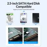 ORICO 2580U3 2.5インチ USB 3.0 SATAハードドライブエンクロージャー クラシックモバイルハードディスクボックス、2580U3
