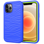 For iPhone 12 Wave Pattern 3 in 1 Silicone+PC Shockproof Protective Case, For iPhone 12 mini