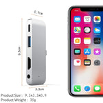 4in1 Type-C / USB-C to HDMI + AUX + USB + PD Type-C / USB-Cハブアダプター 多機能HDドック