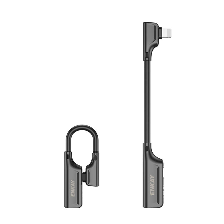 ENKAY ENK-AT102 8ピンから8ピン充電＋8ピンオーディオインターフェース充電と音楽再生用亜鉛合金アダプター変換器、8ピン充電＋8ピンオーディオ