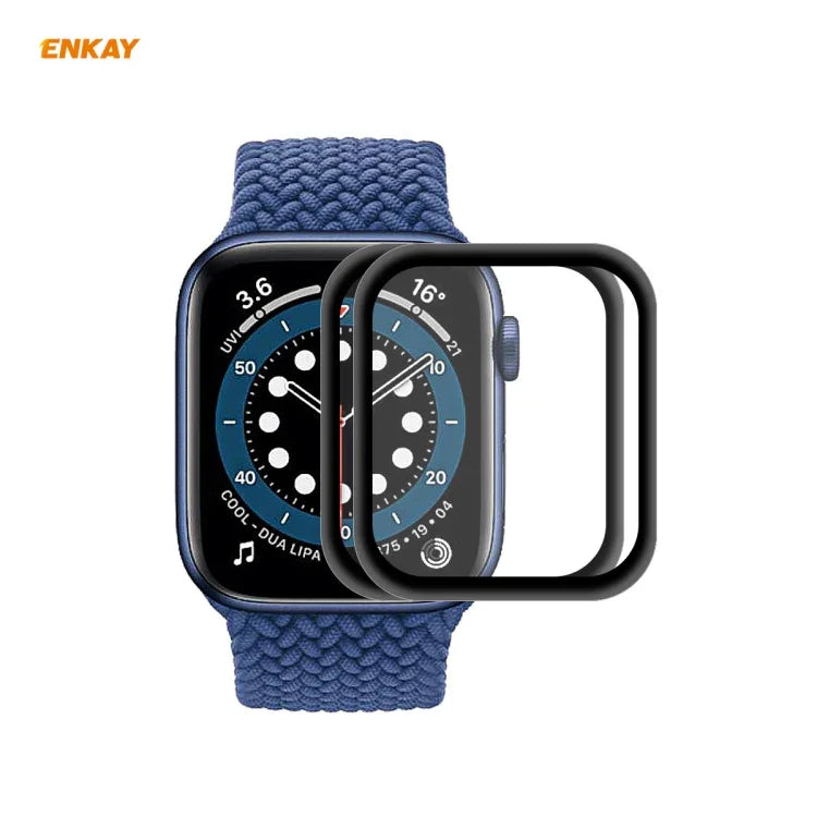 2枚セット Apple Watch Series 6/5/4/SE 44mm用 ENKAY Hat-Prince 3D フルスクリーン PET 曲面 ホットベンディング HD スクリーンプロテクターフィルム, Apple Watch Series 6/5/4/SE 44mm用