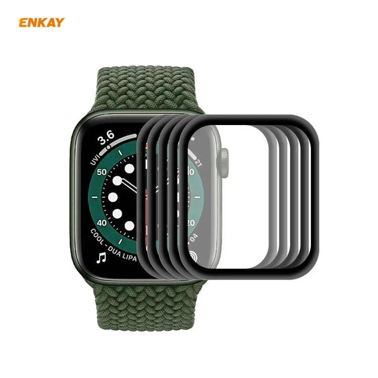 5枚セット Apple Watch Series 6/5/4/SE 40mm用 ENKAY Hat-Prince 3D フルスクリーン PET 曲面 ホットベンディング HD スクリーンプロテクターフィルム, Apple Watch Series 6/5/4/SE 40mm用