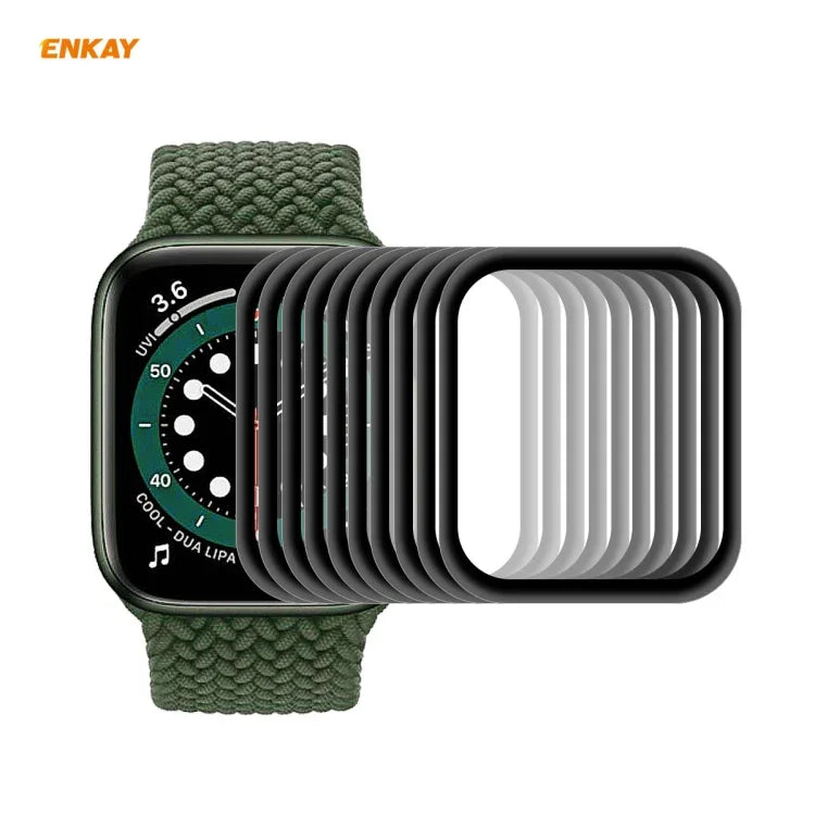 10枚セット Apple Watch Series 6/5/4/SE 40mm用 ENKAY Hat-Prince 3D フルスクリーン PET 曲面 ホットベンディング HD スクリーンプロテクターフィルム, Apple Watch Series 6/5/4/SE 40mm用