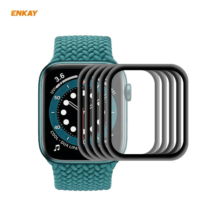 5枚セット ENKAY Hat-Prince 3D全面 ソフトPCエッジ + PMMA HDスクリーンプロテクターフィルム、Apple Watch 6/5/4/SE 44mm用、Apple Watch 6/5/4/SE 40mm用