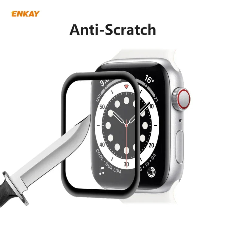 5枚セット ENKAY Hat-Prince 3D全面 ソフトPCエッジ + PMMA HDスクリーンプロテクターフィルム、Apple Watch 6/5/4/SE 44mm用、Apple Watch 6/5/4/SE 40mm用