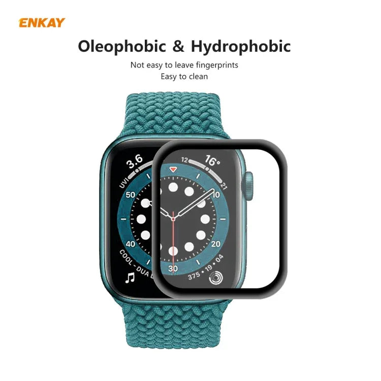 10枚セット ENKAY Hat-Prince 3D全面 ソフトPCエッジ + PMMA HDスクリーンプロテクターフィルム、Apple Watch 6/5/4/SE 44mm用、Apple Watch 6/5/4/SE 40mm用