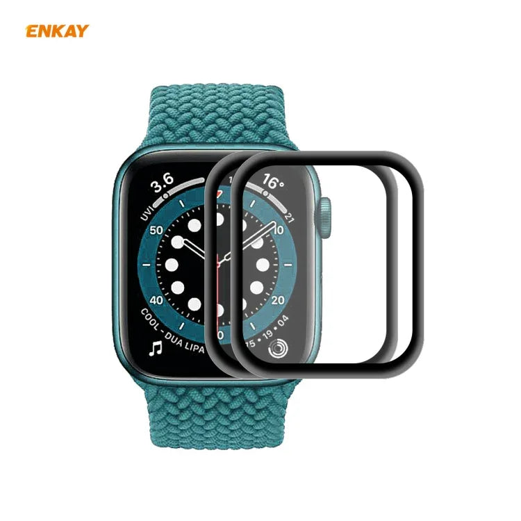 2枚セット ENKAY Hat-Prince 3D全面 ソフトPCエッジ + PMMA HDスクリーンプロテクターフィルム、Apple Watch 6/5/4/SE 44mm用、Apple Watch 6/5/4/SE 40mm用